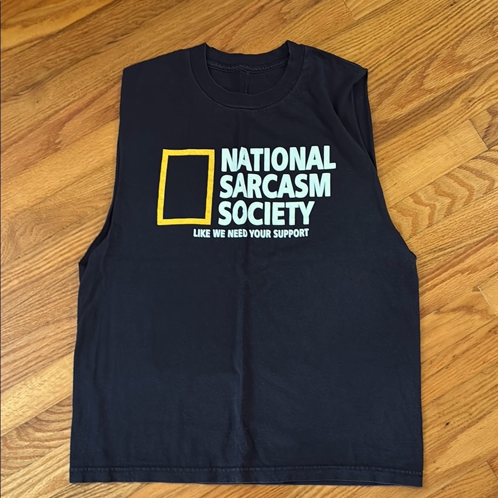 Vintage Black Sleeveless Graphic Tee Tank